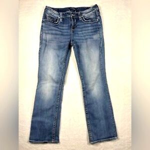 Vigoss Jeans Womens Slim Boot Heritage Fit Size S7 Blue Denim Embellished